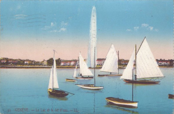 Genève, le Lac et le Jet D`eau